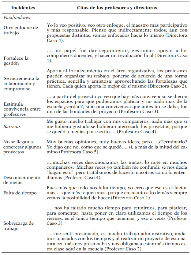 Categoría: Facilitadores y barreras