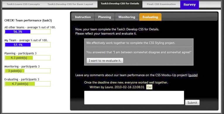Ejemplo de una herramienta que ofrece la información a los
        estudiantes al término de cada fase