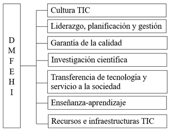 Áreas de las entrevistas en base al modelo DMFHE