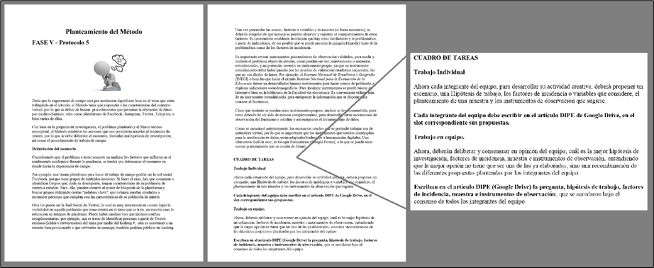 Ejemplo de guion en el que se incorpora el “Cuadro de Tareas”