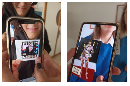 Examples of the AR app Who am I?