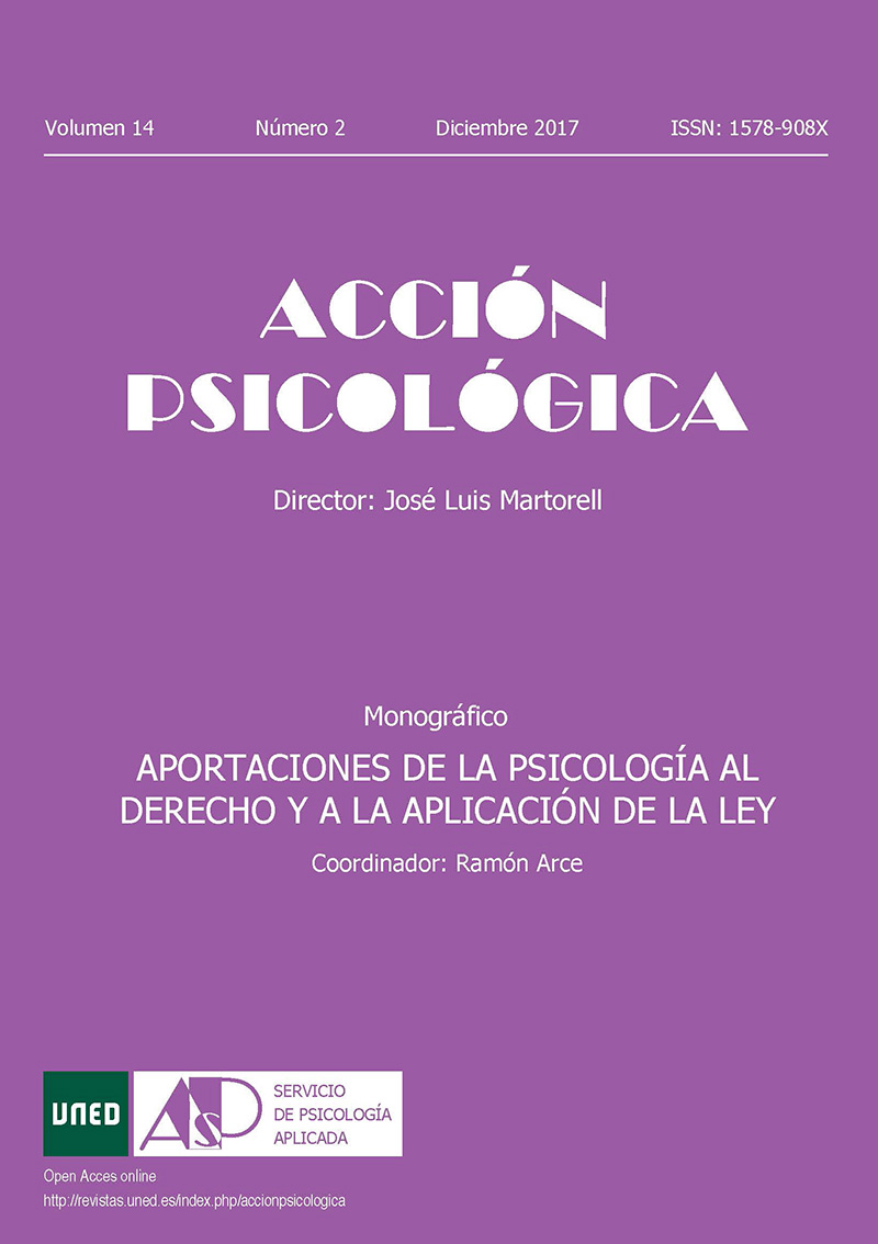 					View Vol. 14 No. 2 (2017): Contributions from Psychology to Law and Law Enforcement
				